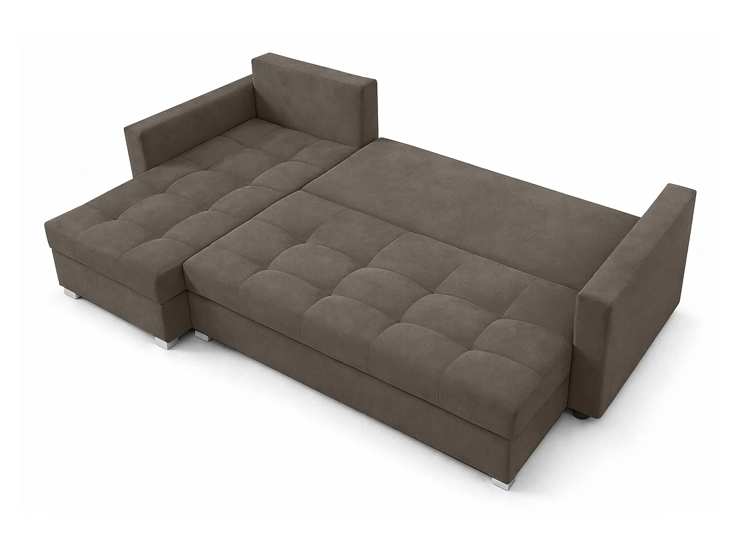 AX LIVING Canapé d’angle ELIF marron convertible avec coffre L moderne gauche