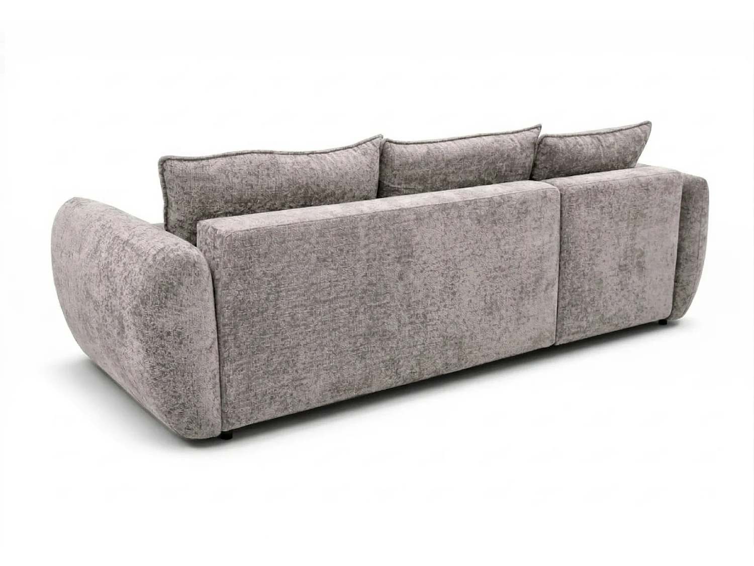 Canapé d’angle convertible gauche ZEPHIRA 258 × 170 cm en tissu FLOW 1 gris