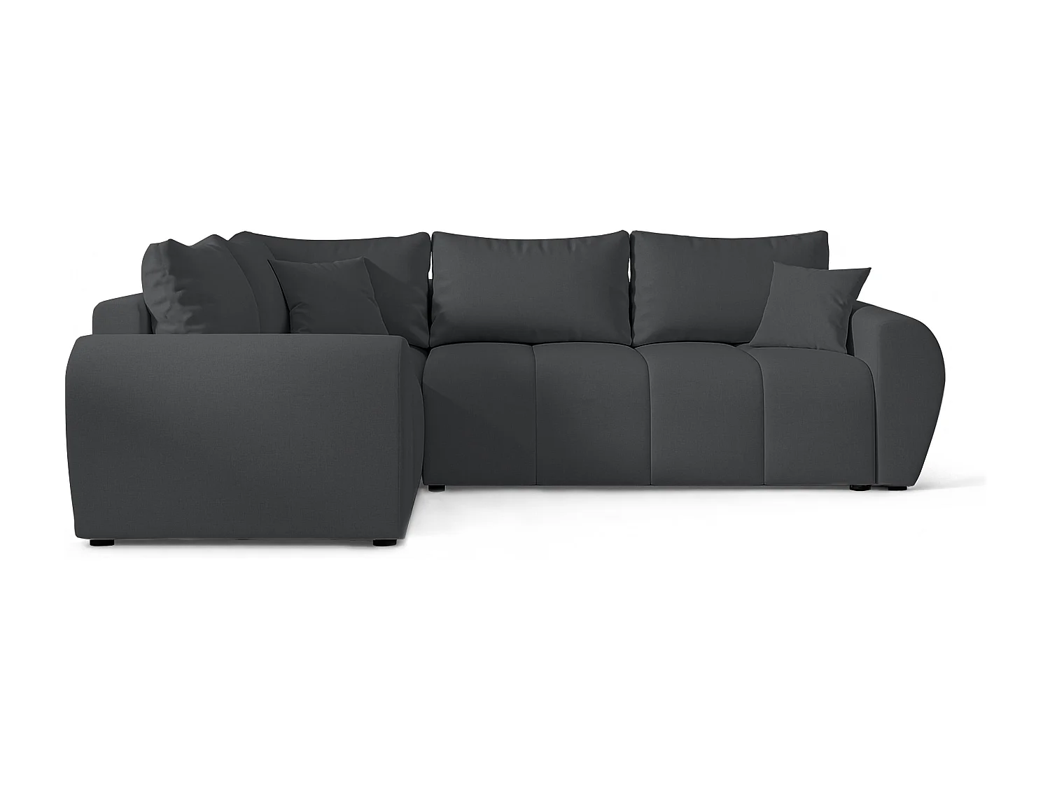 AX LIVING Canapé d’angle convertible Malatya L gris foncé 235 cm confortable gauche