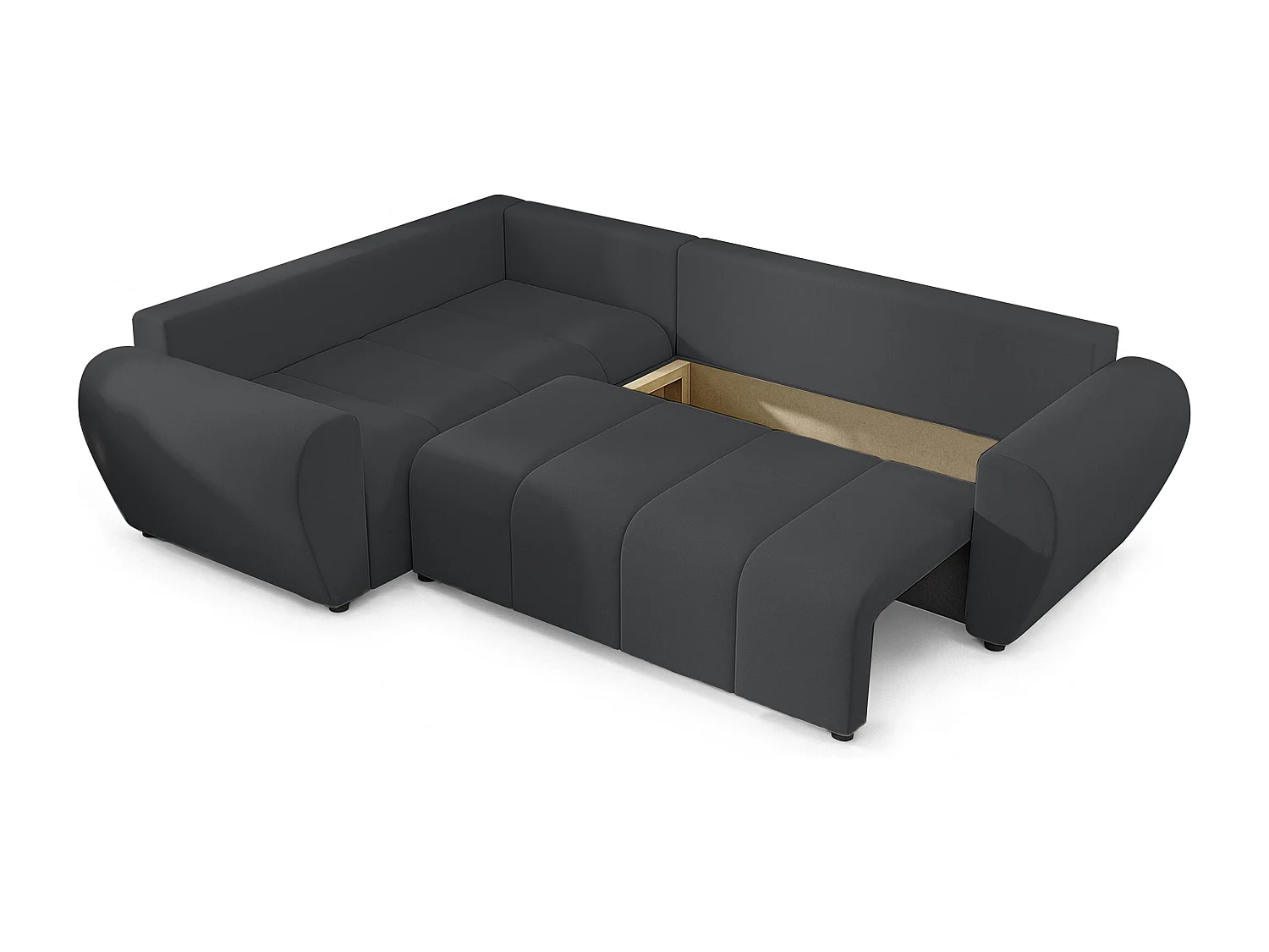 AX LIVING Canapé d’angle convertible Malatya L gris foncé 235 cm confortable gauche