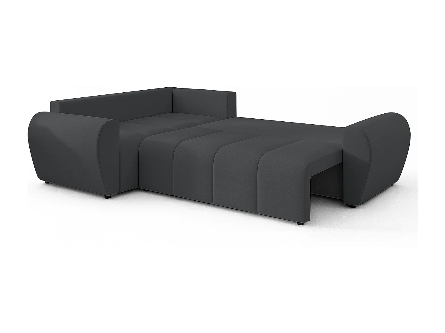 AX LIVING Canapé d’angle convertible Malatya L gris foncé 235 cm confortable gauche