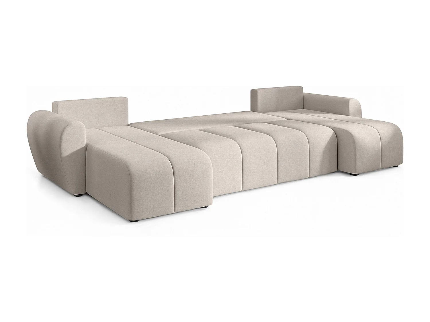 AX LIVING Canapé panoramique en U Malatya beige convertible 311 cm