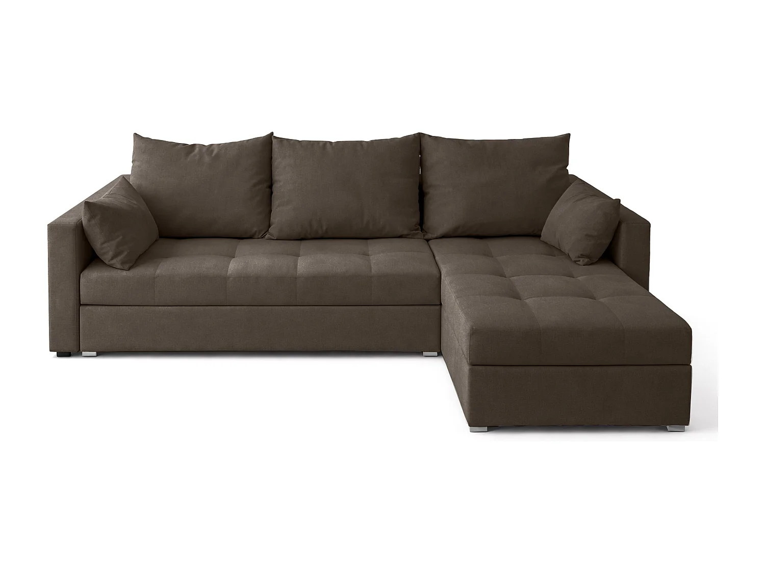 AX LIVING Canapé d’angle ELIF marron convertible avec coffre L moderne droite