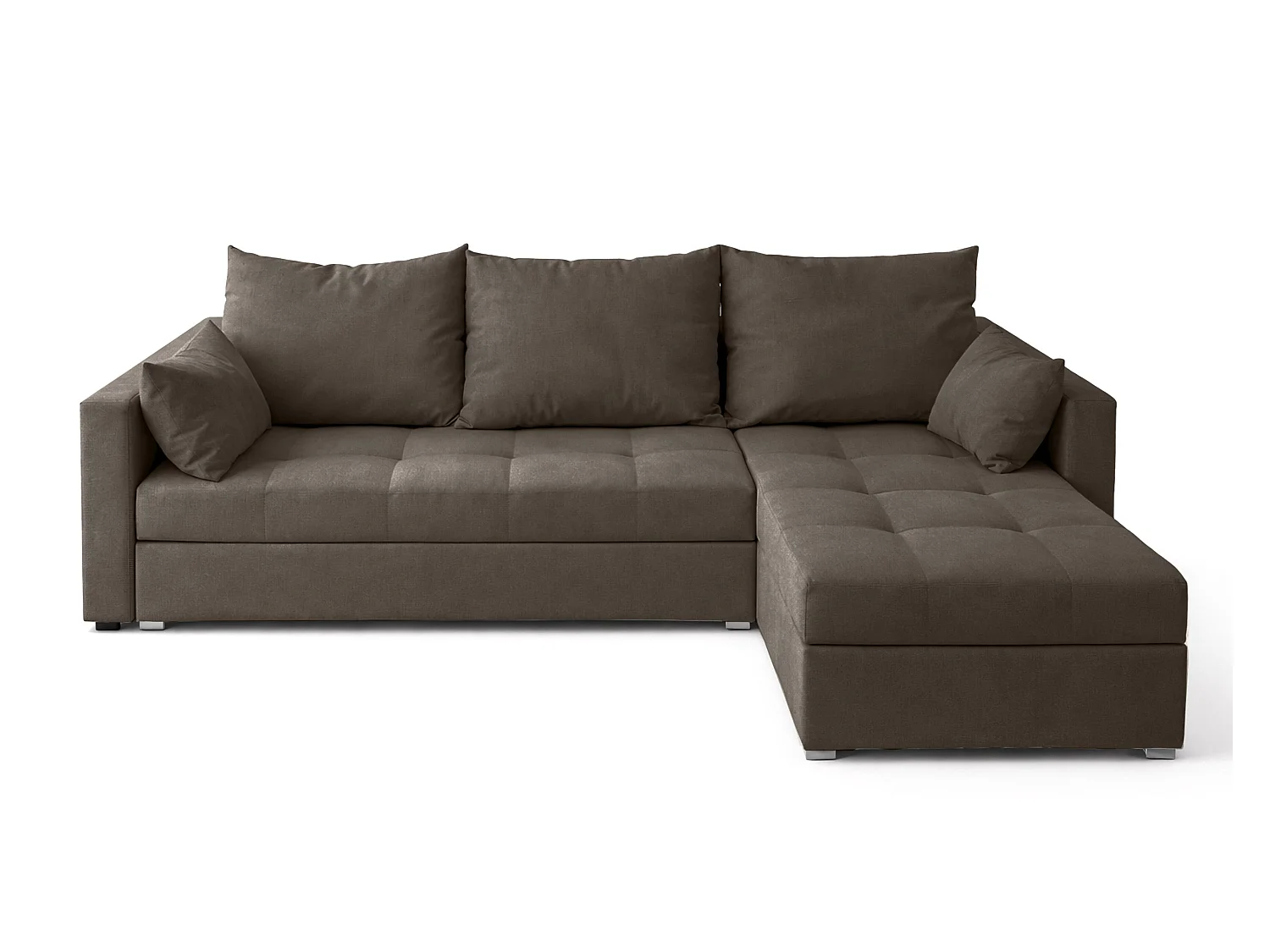 AX LIVING Canapé d’angle ELIF marron convertible avec coffre L moderne droite