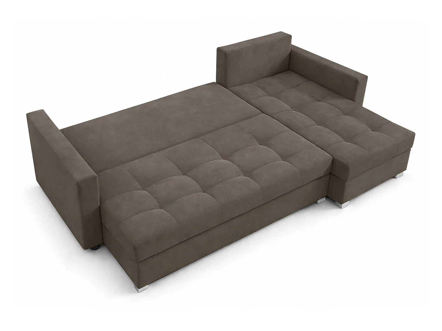 AX LIVING Canapé d’angle ELIF marron convertible avec coffre L moderne droite