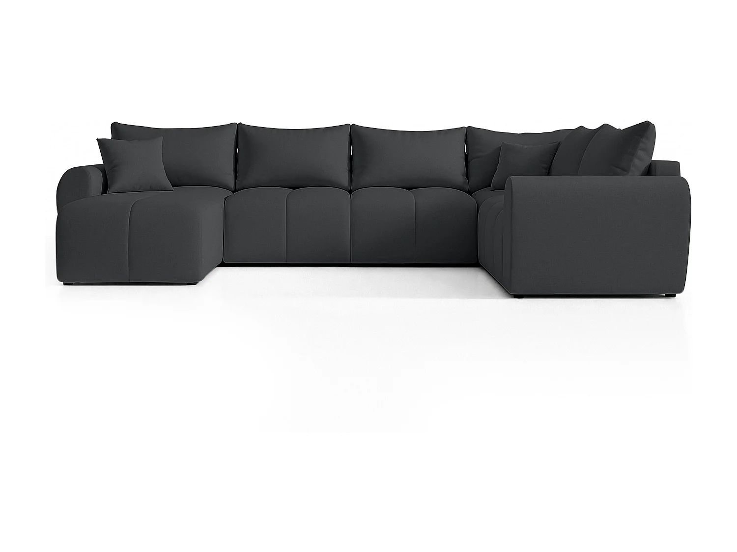 AX LIVING Canapé XXL en U Malatya gris foncé 303 cm convertible droite