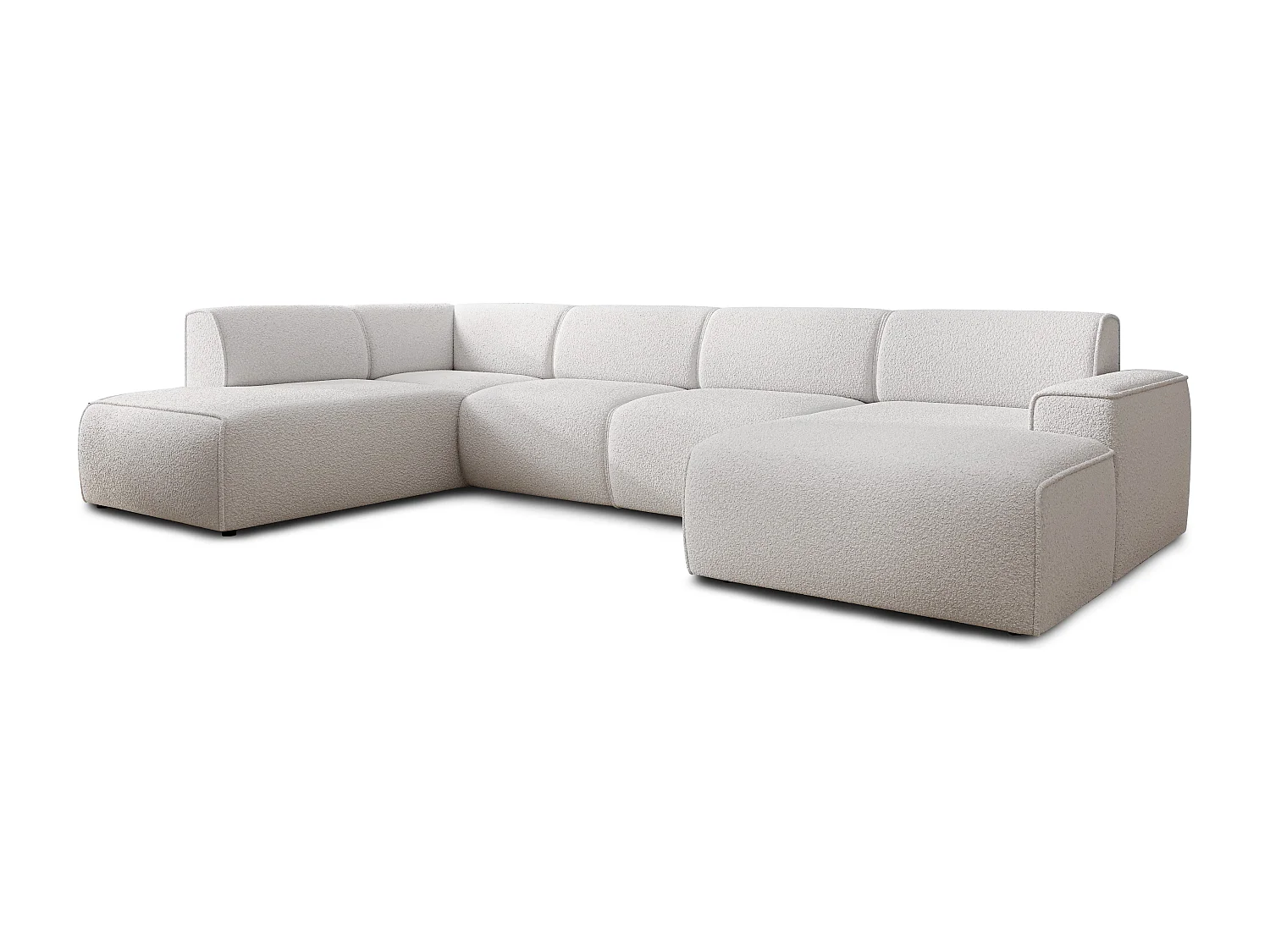 AX LIVING XXL Sofa U Form Didim Weiß 378cm breit, modern & großzügig L