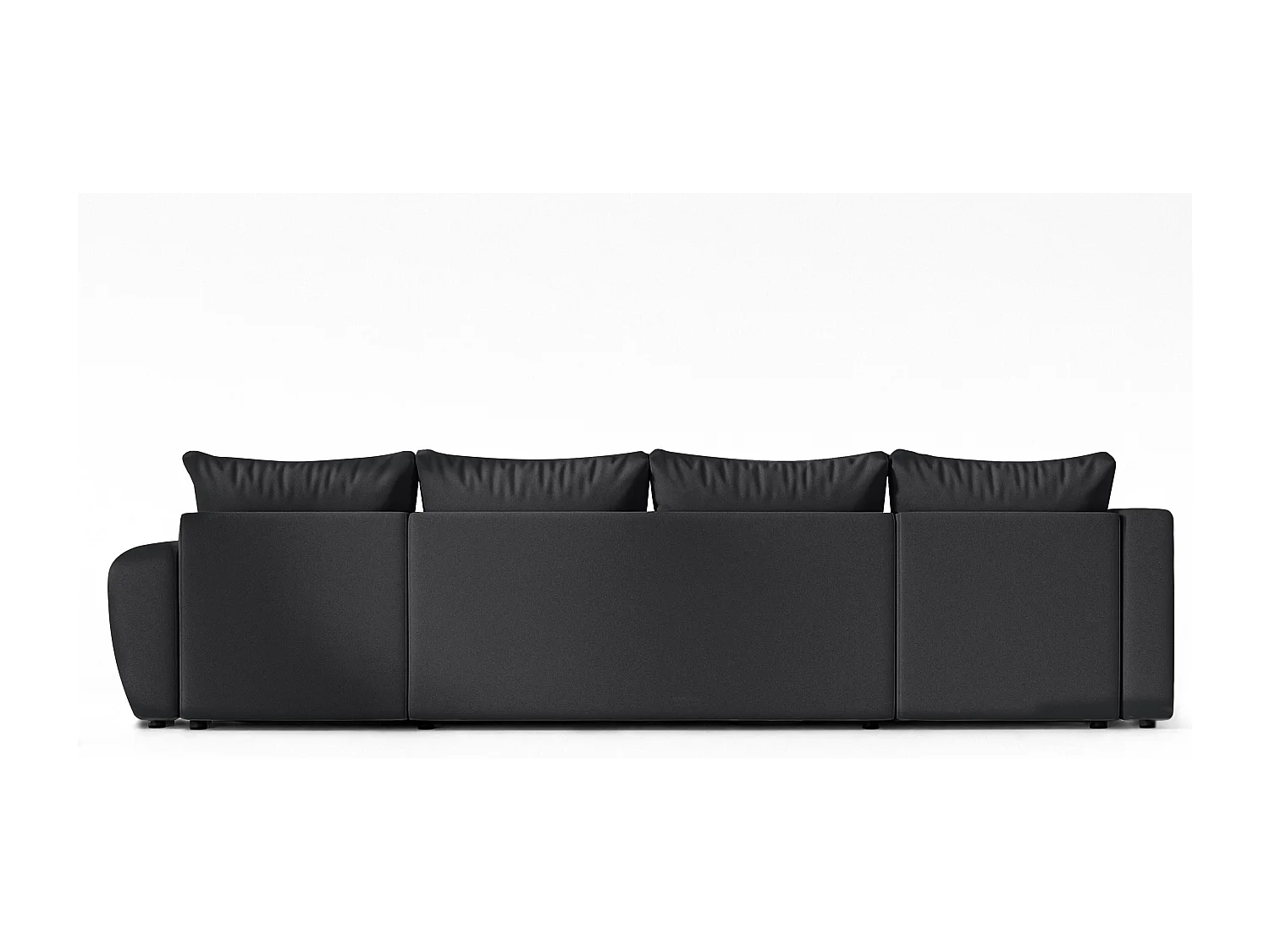 AX LIVING Canapé XXL en U Malatya noir 303 cm moderne convertible gauche