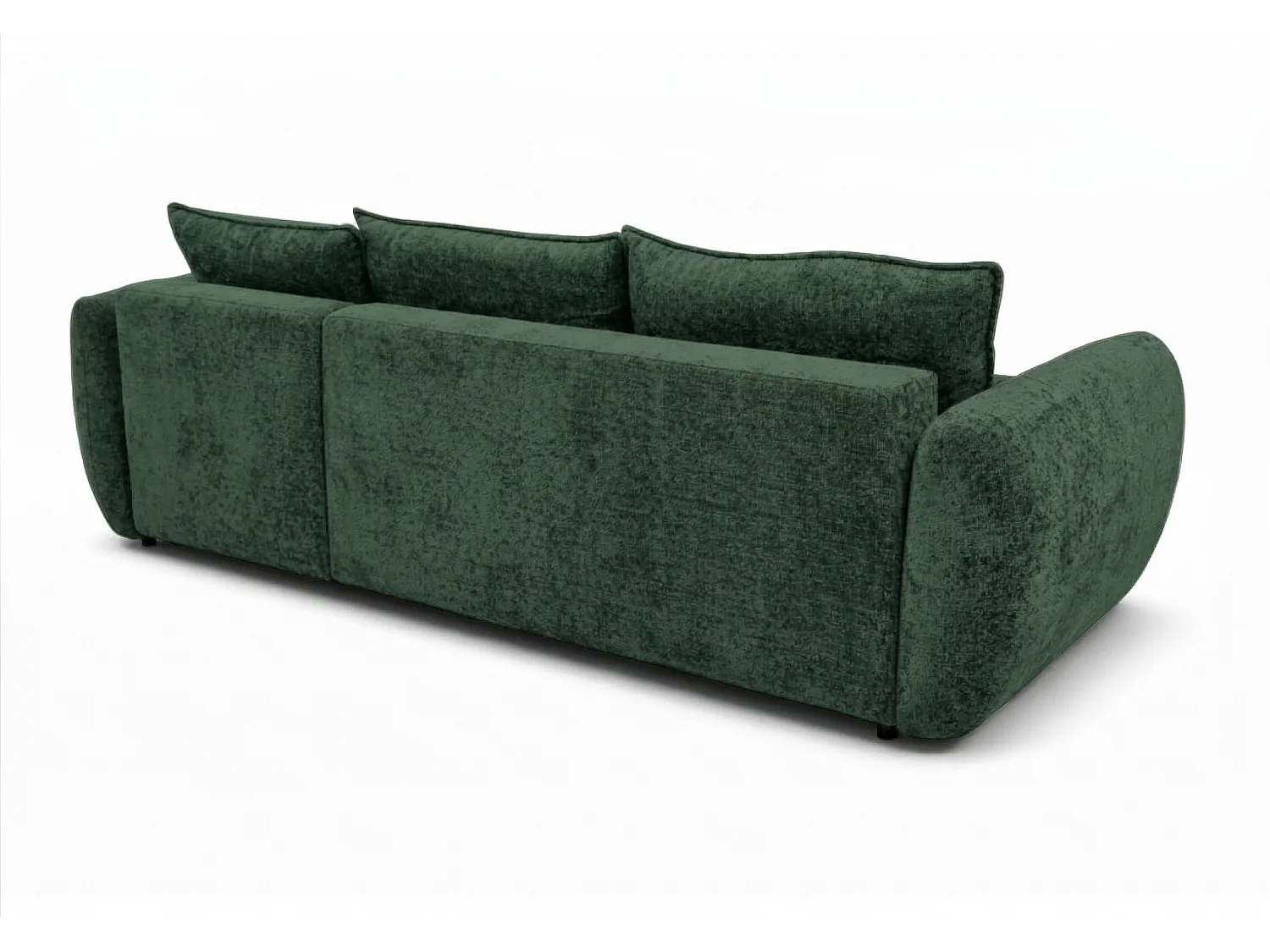 Canapé d’angle droit convertible élégant ZEPHIRA 258 × 170 cm en tissu FLOW 19 vert
