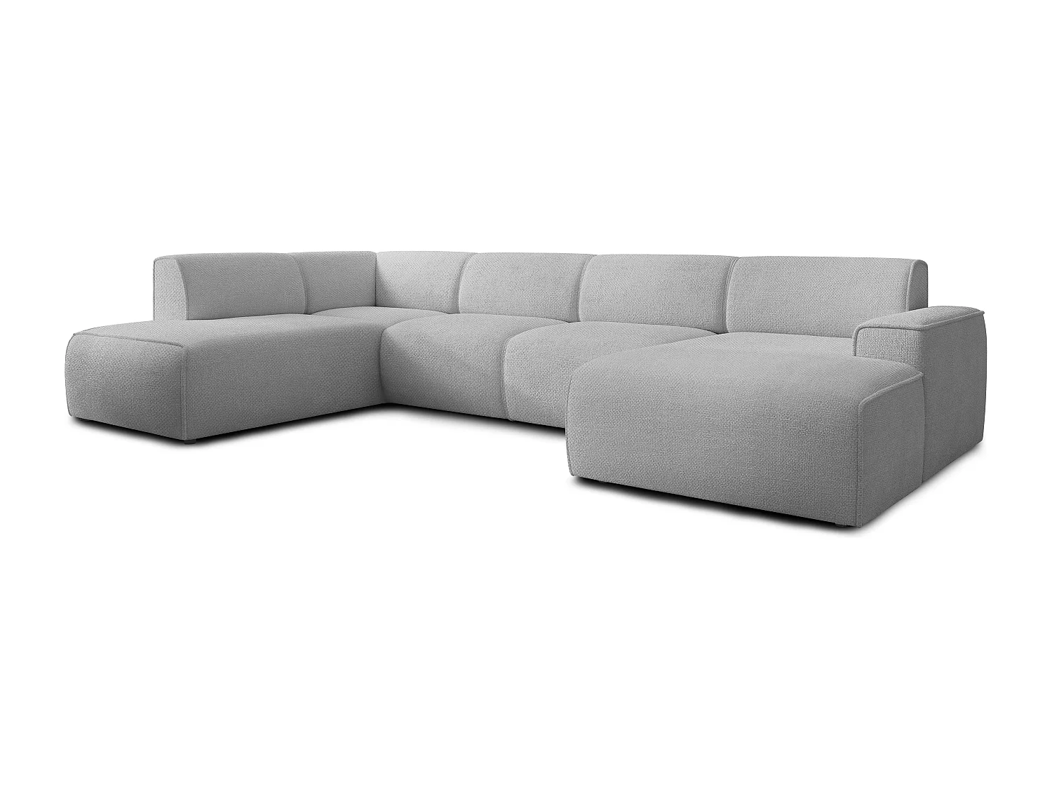 AX LIVING Canapé XXL en U Didim gris clair 378 cm moderne spacieux gauche