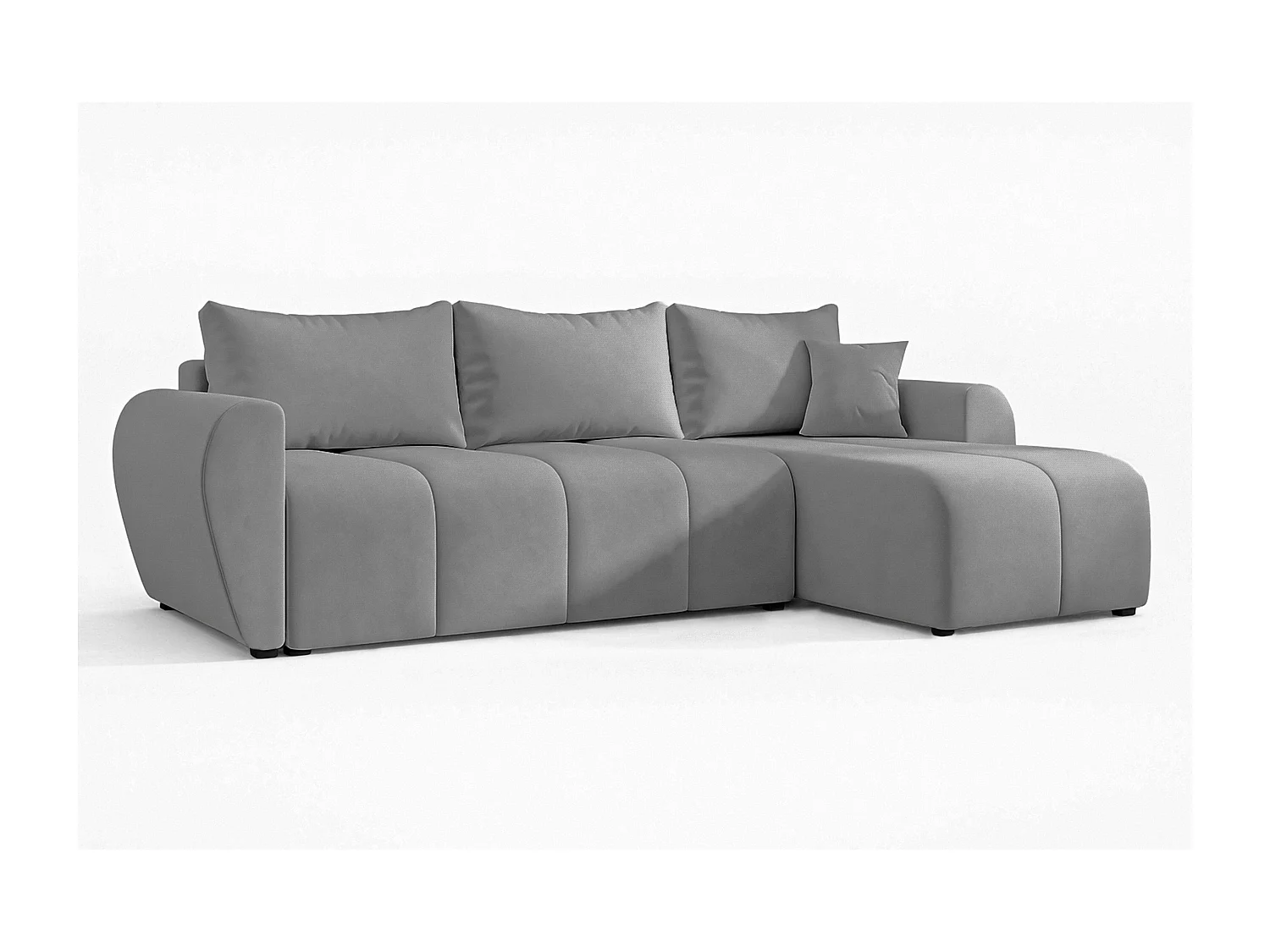 AX LIVING Canapé d’angle convertible Malatya L Mini gris clair droite