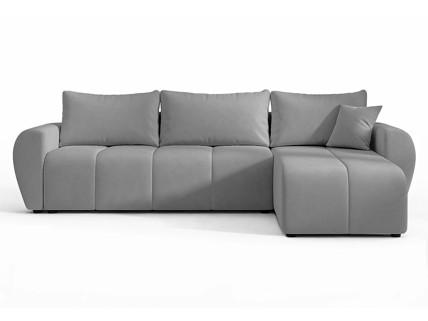 AX LIVING Canapé d’angle convertible Malatya L Mini gris clair droite