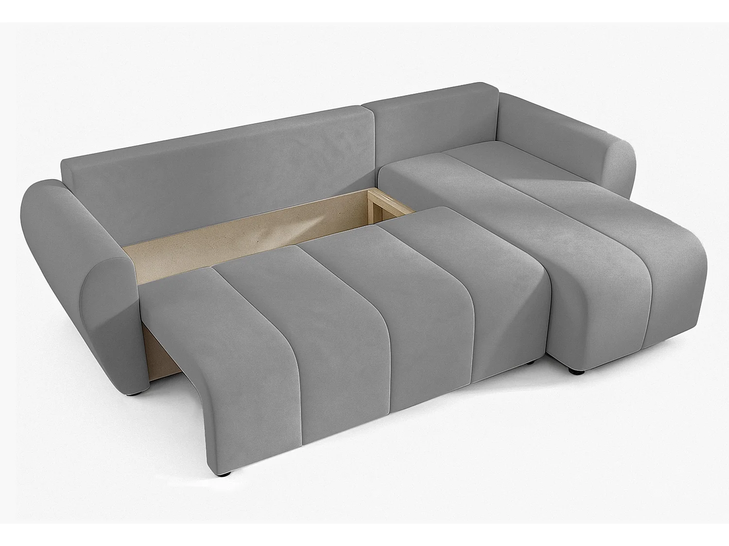 AX LIVING Canapé d’angle convertible Malatya L Mini gris clair droite