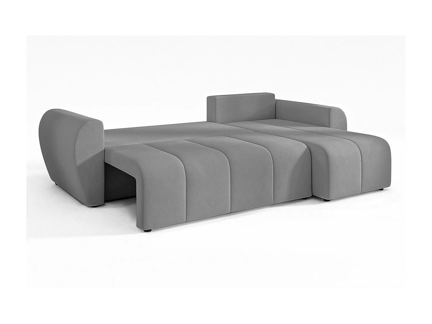 AX LIVING Canapé d’angle convertible Malatya L Mini gris clair droite