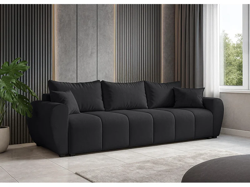 AX LIVING Canapé convertible Malatya Big sofa noir 246 cm moderne