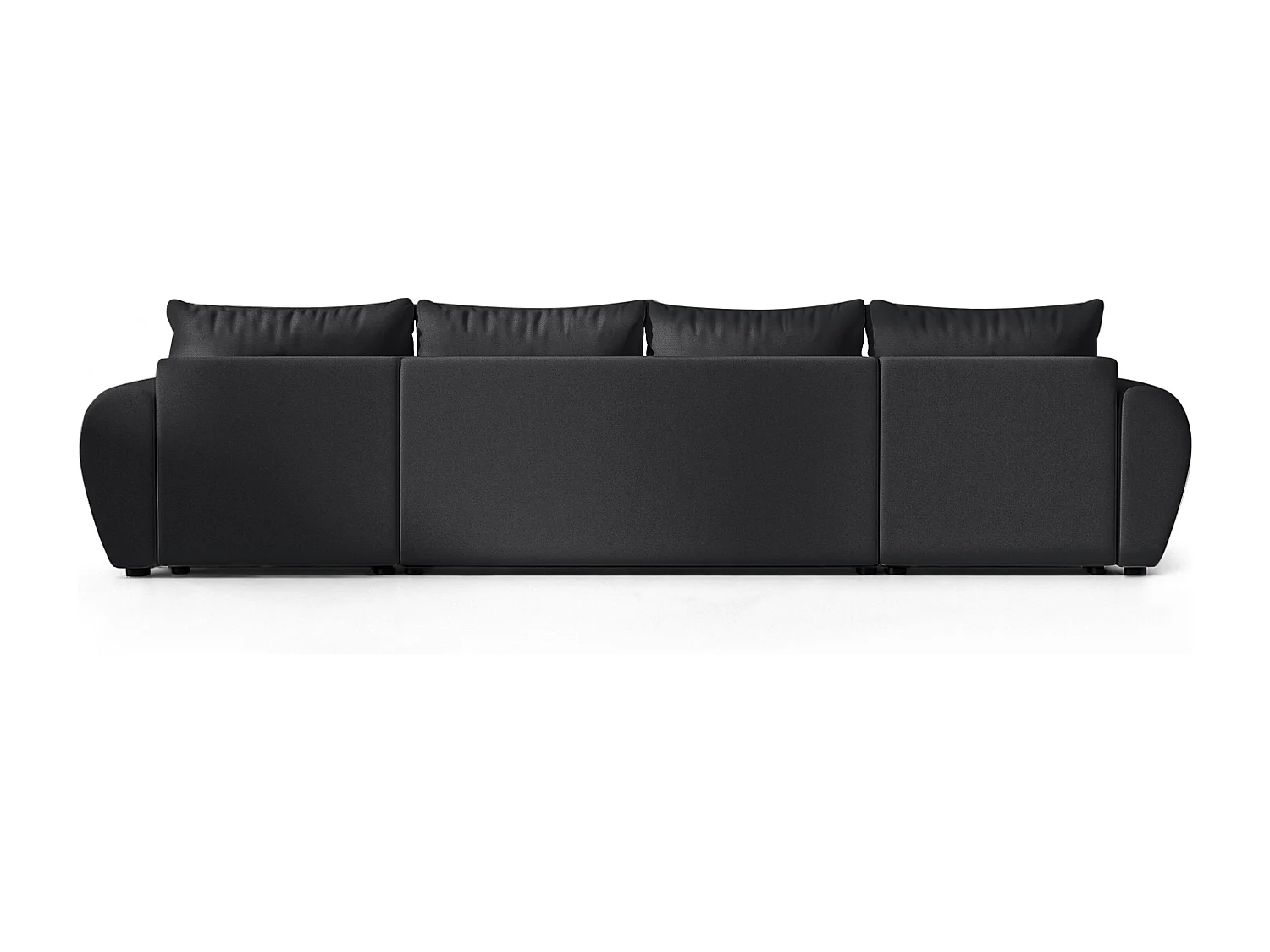 AX LIVING Canapé panoramique en U Malatya noir convertible 311 cm moderne