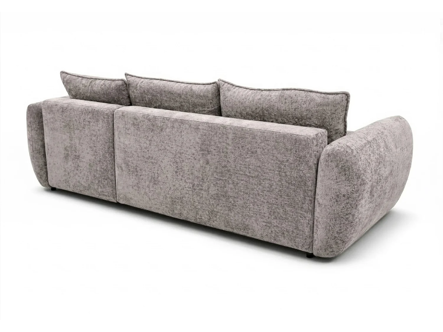 Canapé d’angle convertible droit ZEPHIRA 258 × 170 cm en tissu FLOW 1 gris