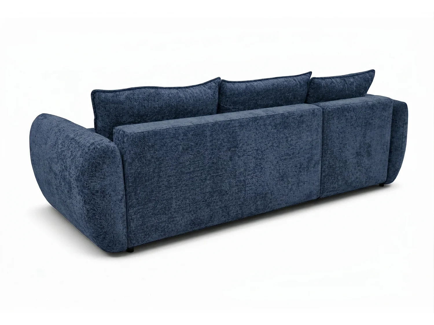 Canapé d’angle gauche convertible élégant ZEPHIRA 258 × 170 cm en tissu FLOW 22 bleu foncé