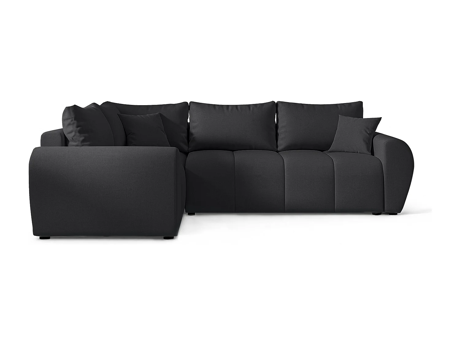 AX LIVING Canapé d’angle convertible Malatya L noir 235 cm confortable gauche