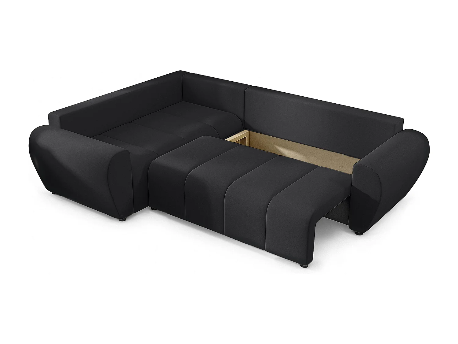 AX LIVING Canapé d’angle convertible Malatya L noir 235 cm confortable gauche