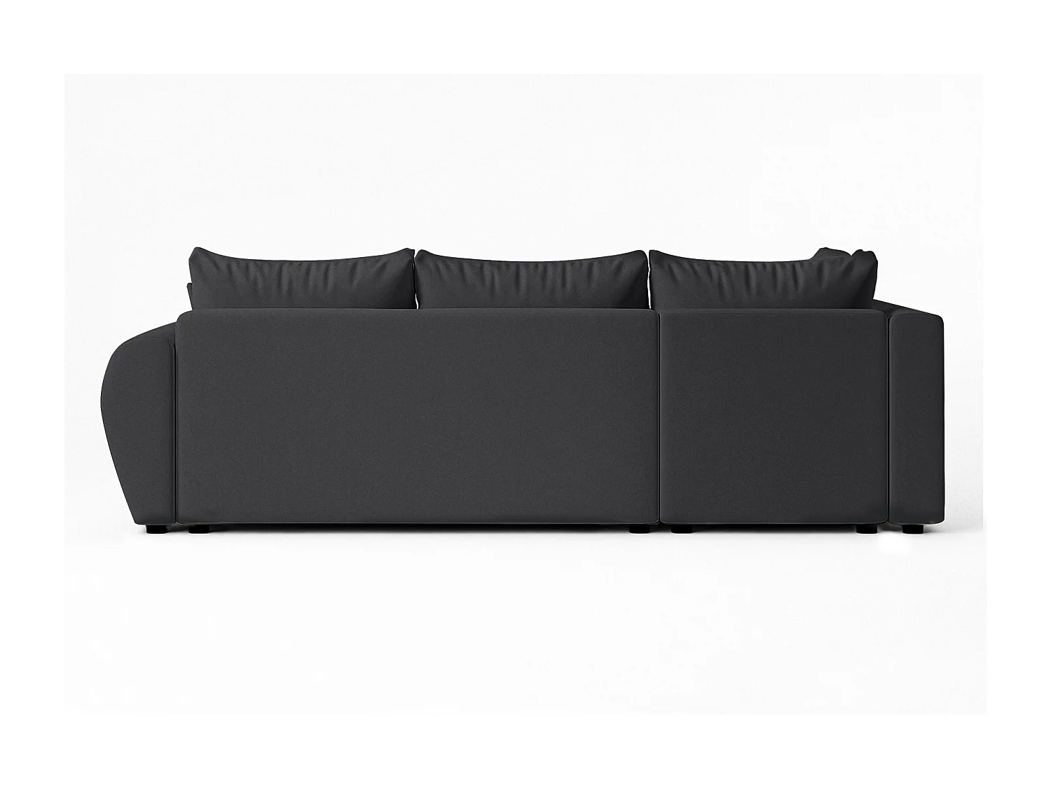 AX LIVING Canapé d’angle convertible Malatya L noir 235 cm confortable gauche