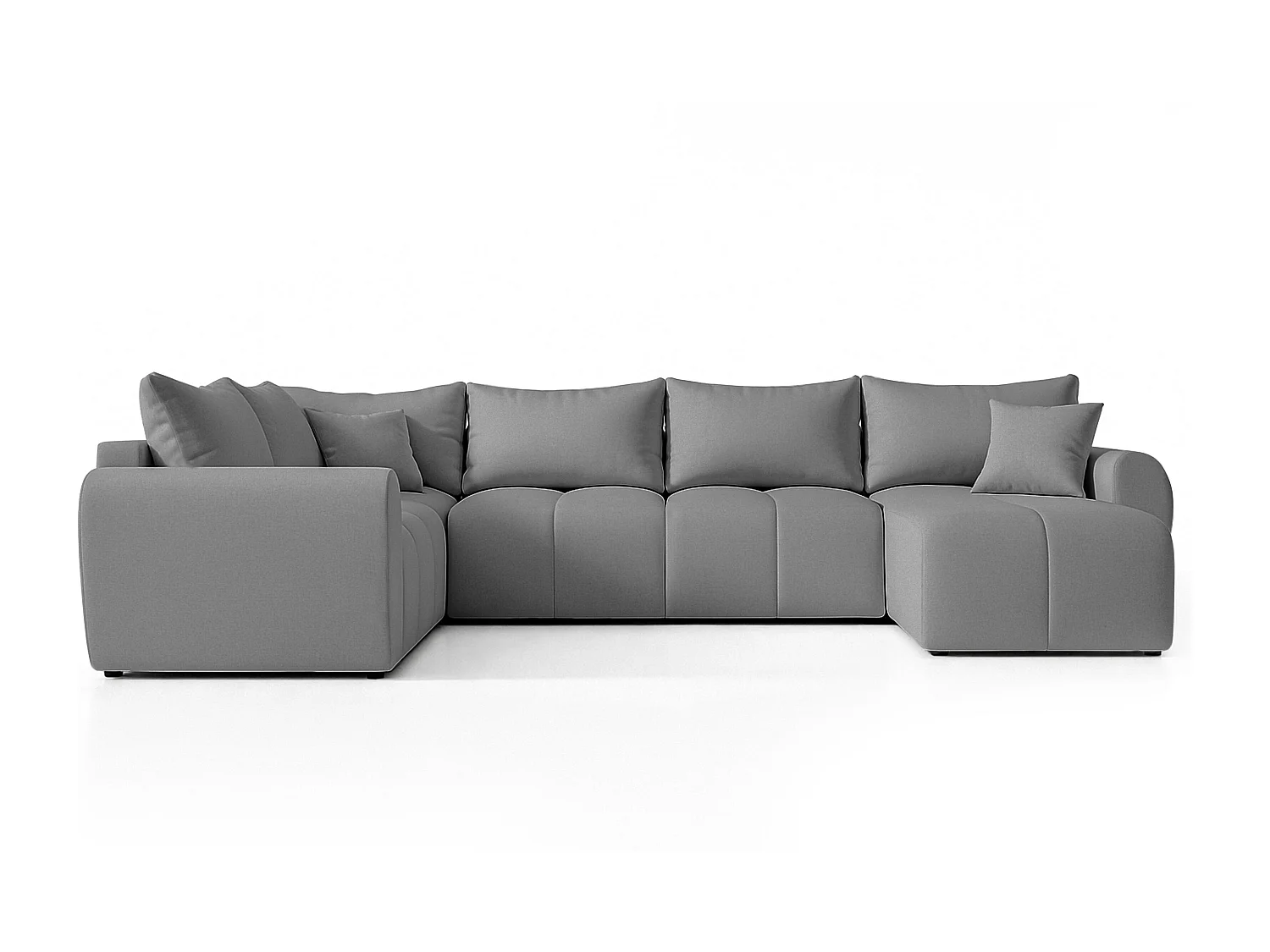 AX LIVING Canapé XXL en U Malatya gris clair 303 cm convertible gauche