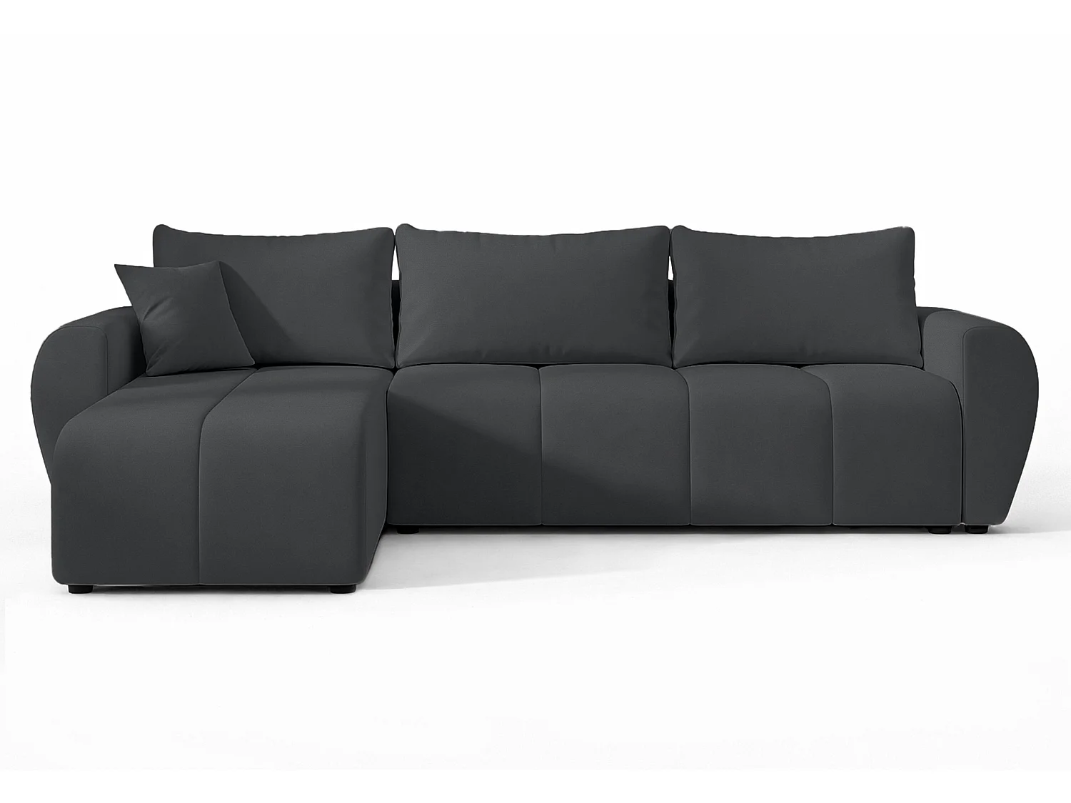 AX LIVING Canapé d’angle convertible Malatya L Mini gris foncé gauche