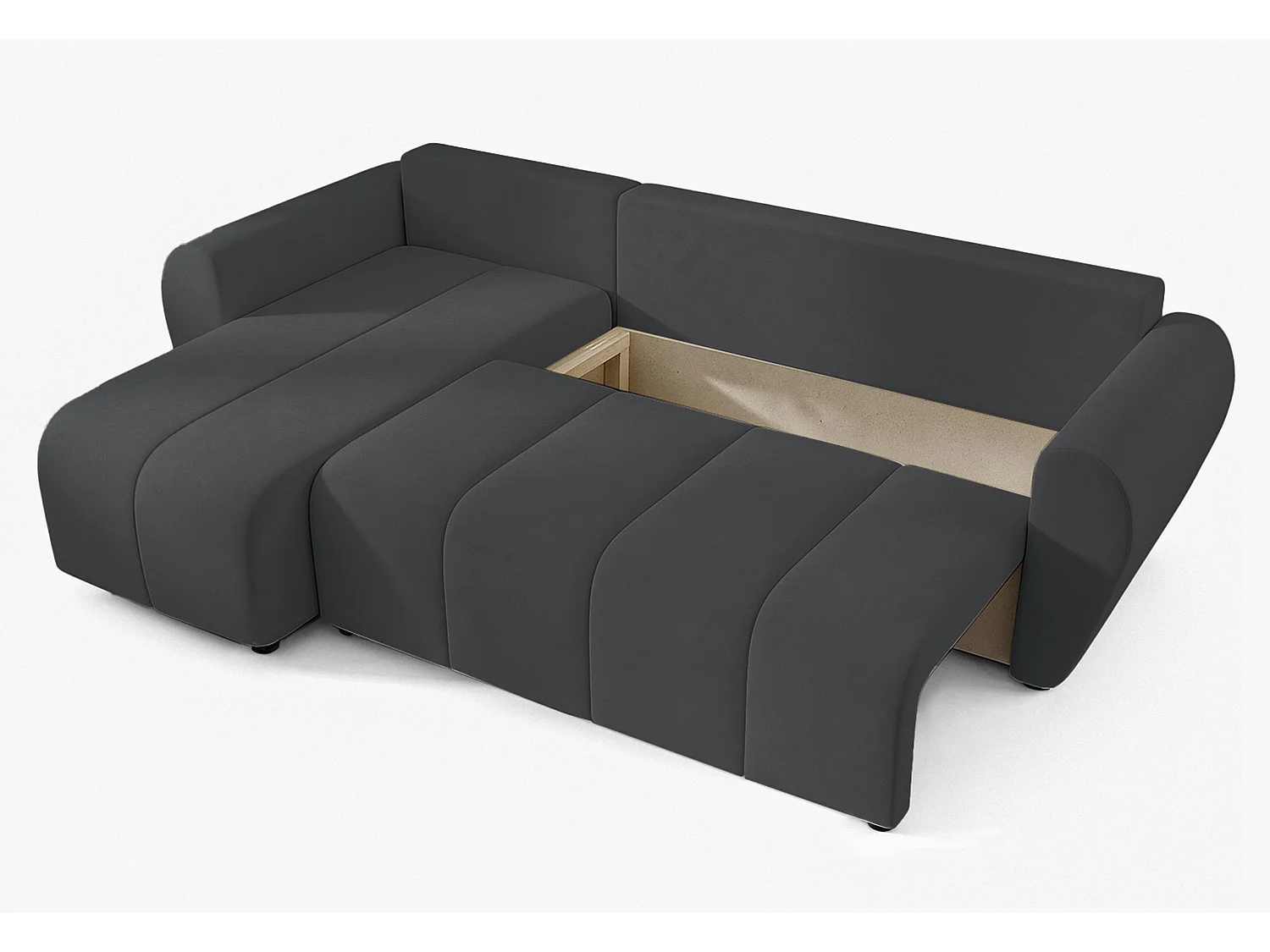 AX LIVING Canapé d’angle convertible Malatya L Mini gris foncé gauche