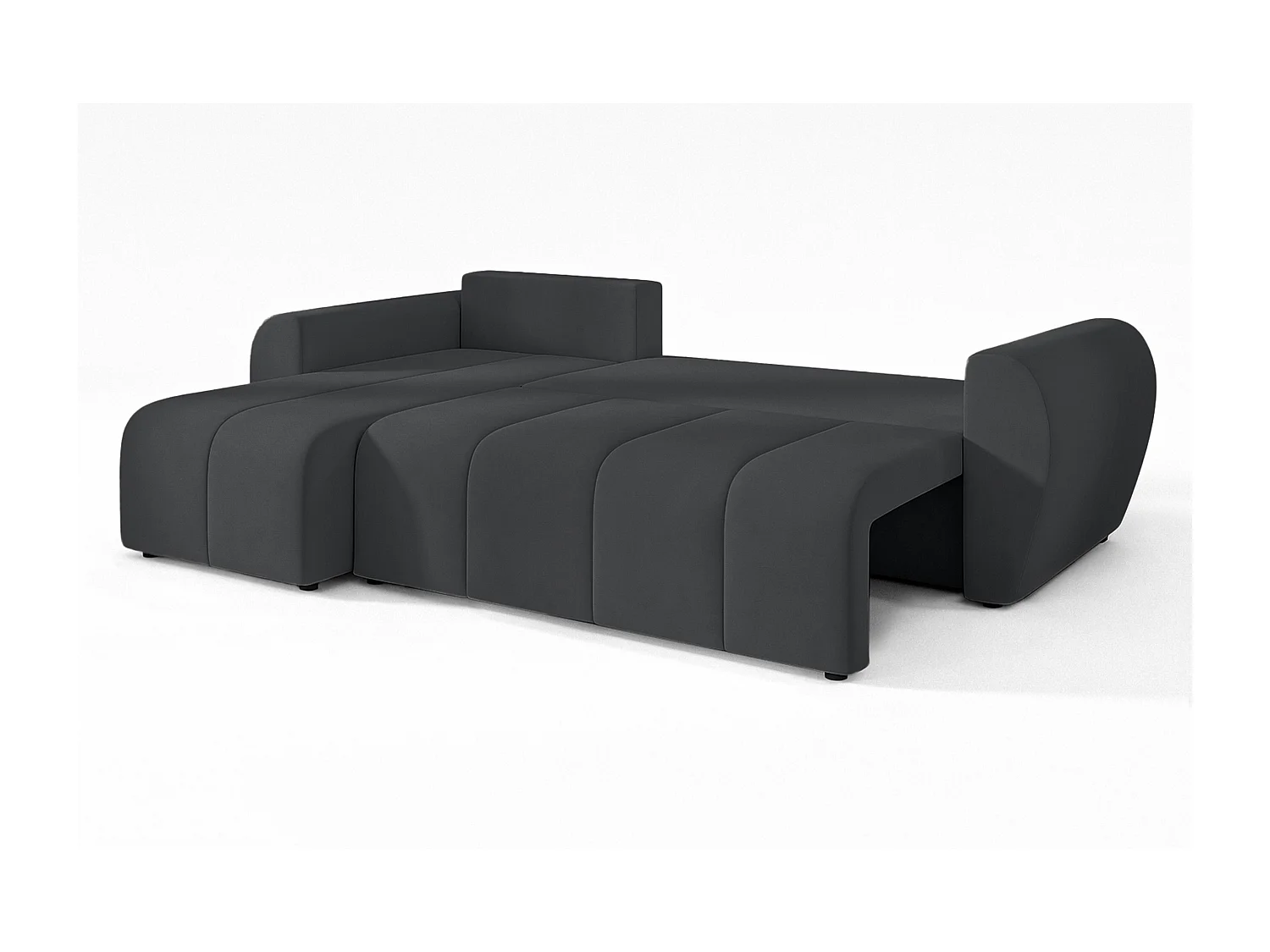 AX LIVING Canapé d’angle convertible Malatya L Mini gris foncé gauche