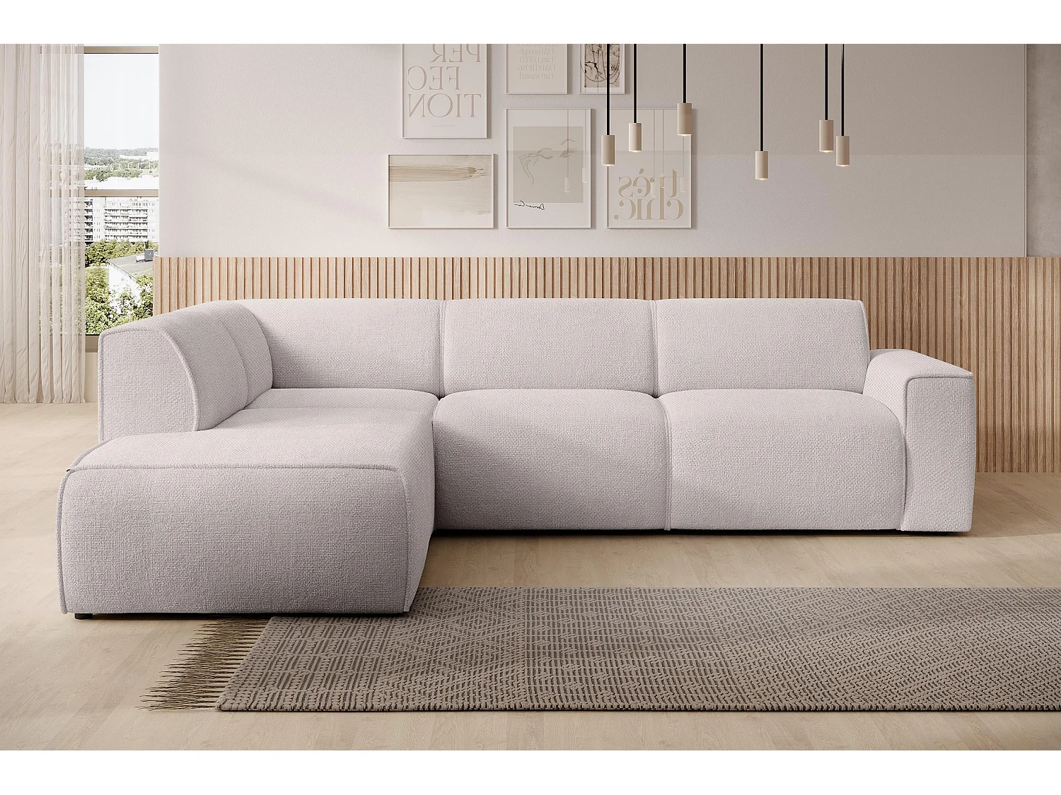 AX LIVING Couch Sofa L Form Didim L Creme – 292 cm, stilvoll & bequem L