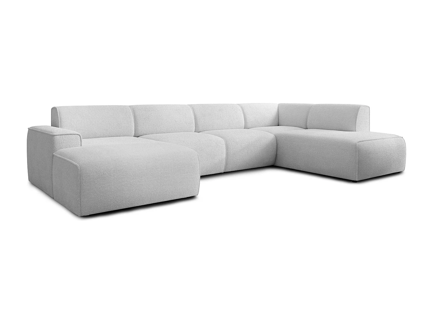 AX LIVING XXL Sofa U Form Didim Silber 378 cm modern & großzügig R