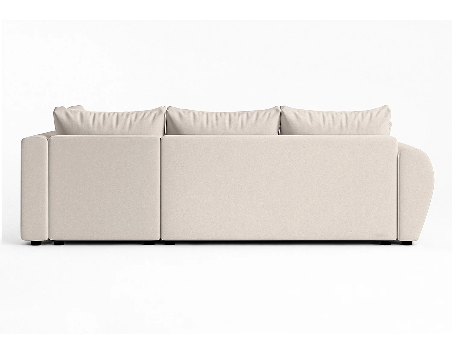 AX LIVING Canapé d’angle convertible Malatya L beige 235 cm confortable droite