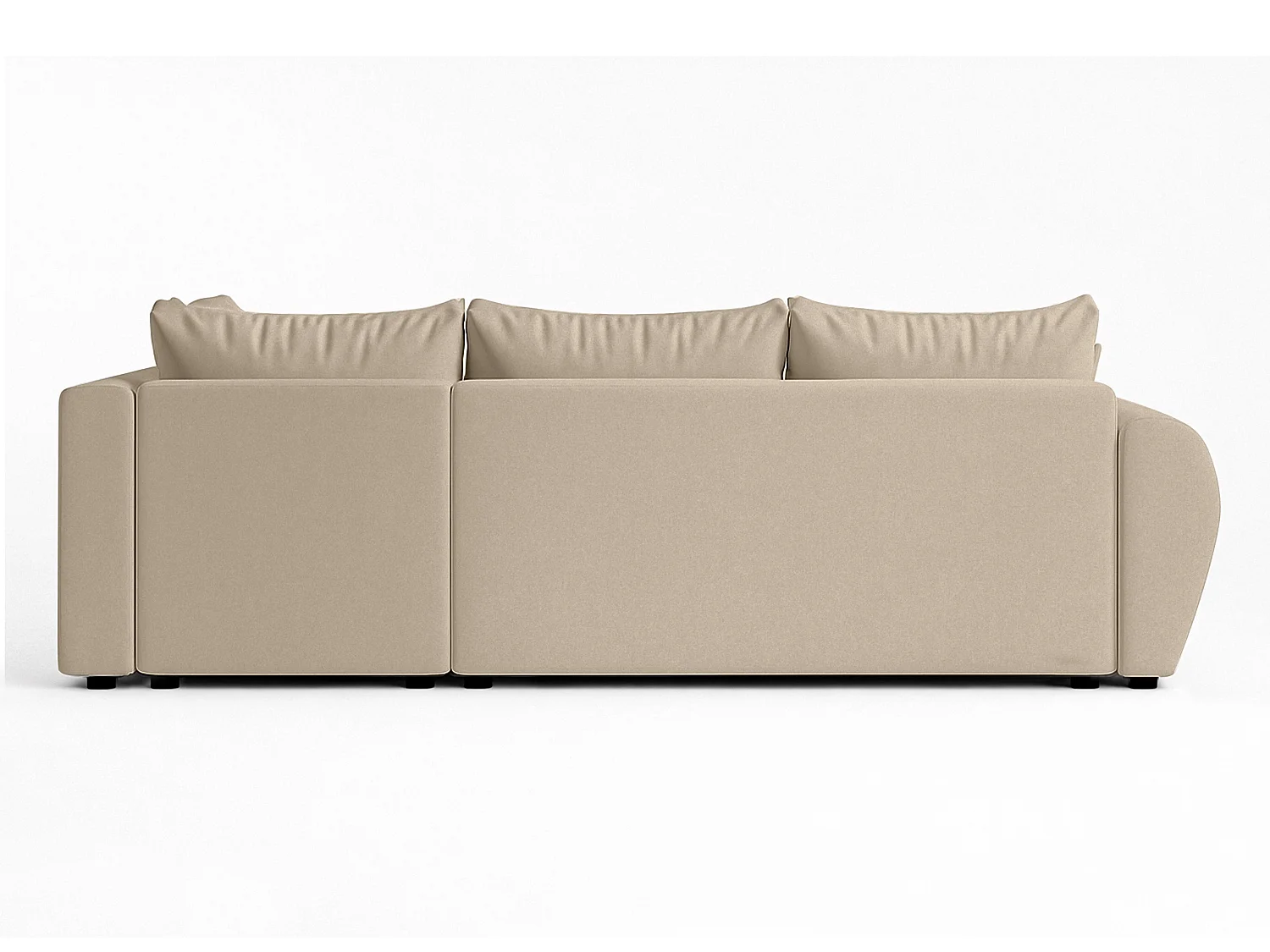 AX LIVING Canapé d’angle convertible Malatya L marron clair 235 cm confortable droite