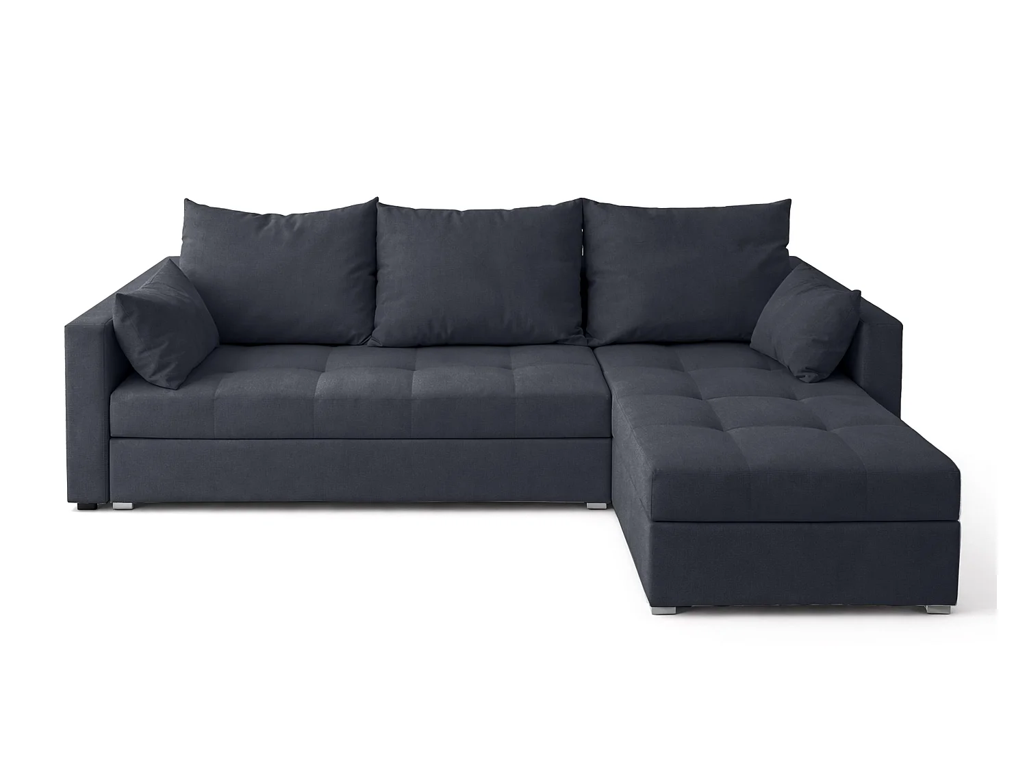 AX LIVING Canapé d’angle ELIF gris foncé convertible avec coffre L moderne droite