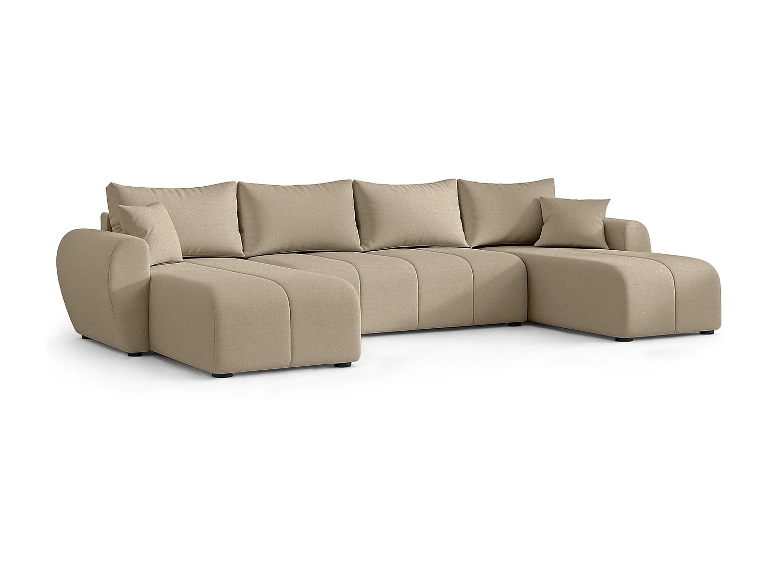 AX LIVING Canapé panoramique en U Malatya marron clair convertible 311 cm