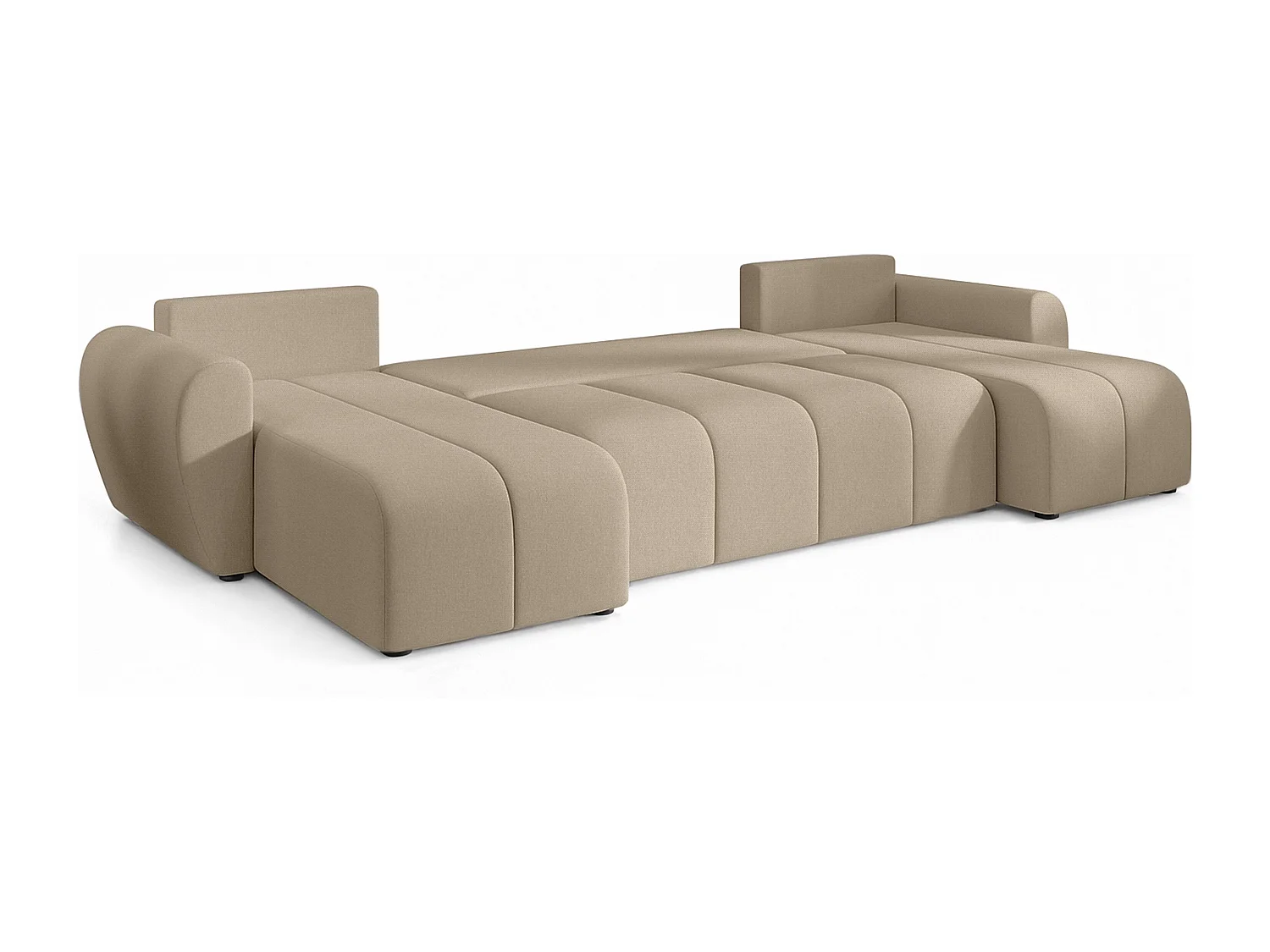 AX LIVING Canapé panoramique en U Malatya marron clair convertible 311 cm