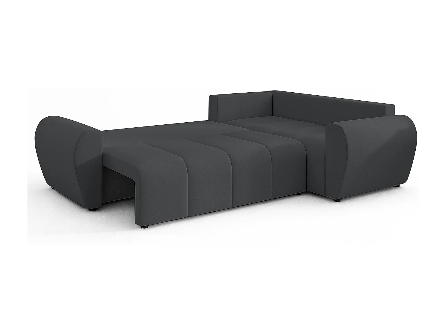 AX LIVING Canapé d’angle convertible Malatya L gris foncé 235 cm confortable droite