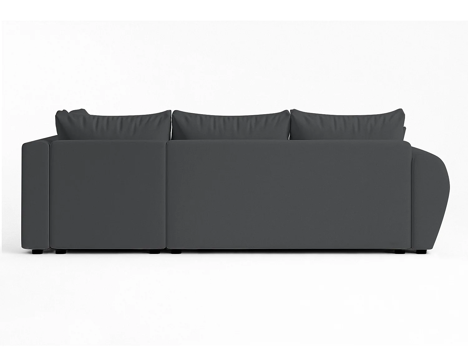 AX LIVING Canapé d’angle convertible Malatya L gris foncé 235 cm confortable droite