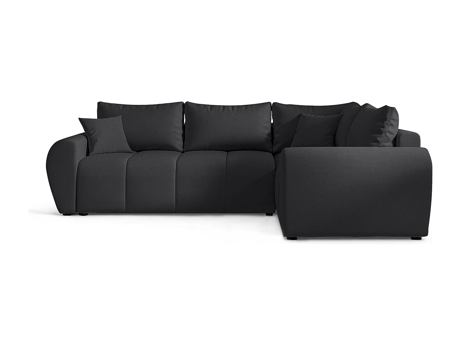AX LIVING Canapé d’angle convertible Malatya L noir 235 cm confortable droite