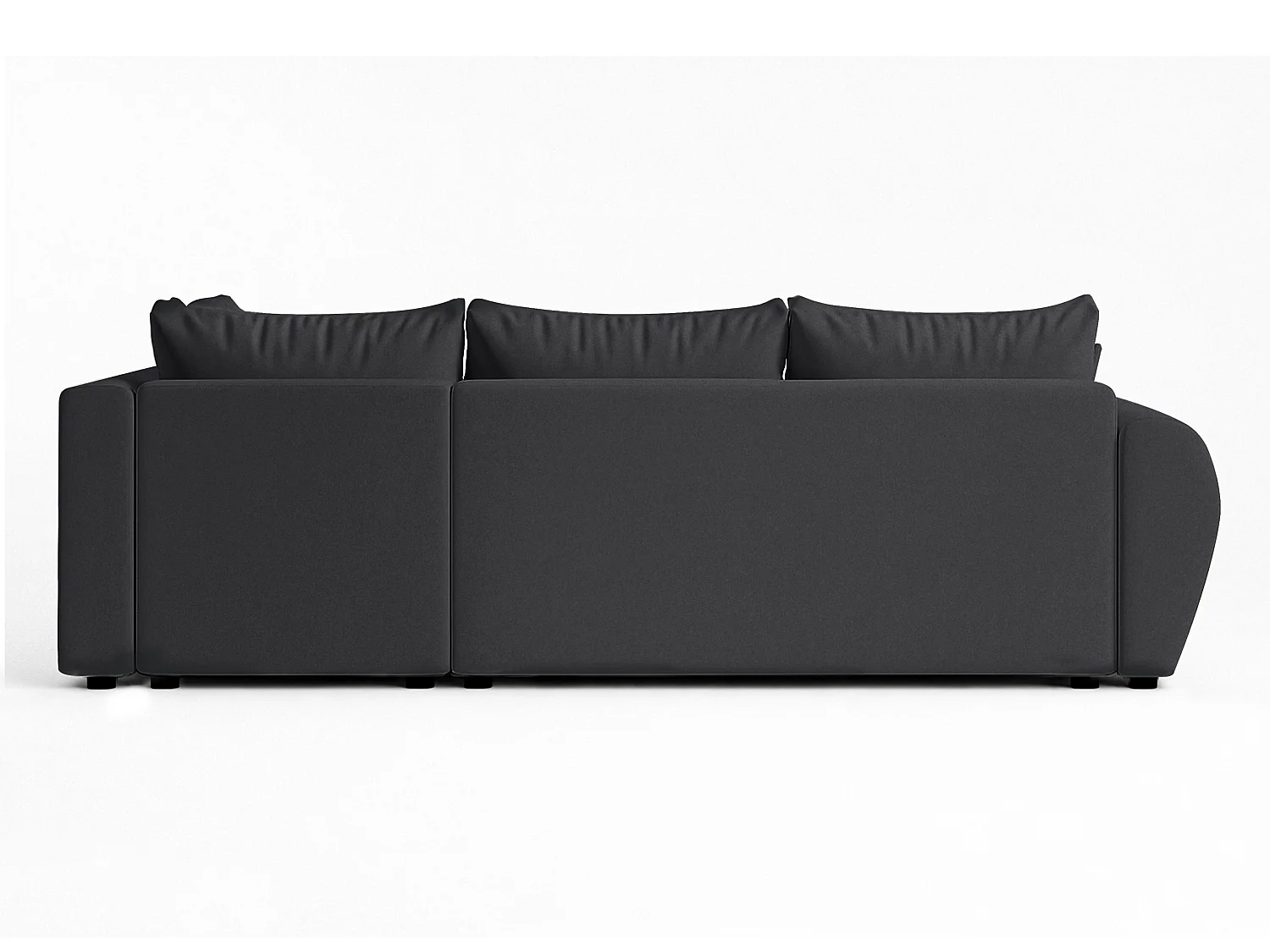 AX LIVING Canapé d’angle convertible Malatya L noir 235 cm confortable droite