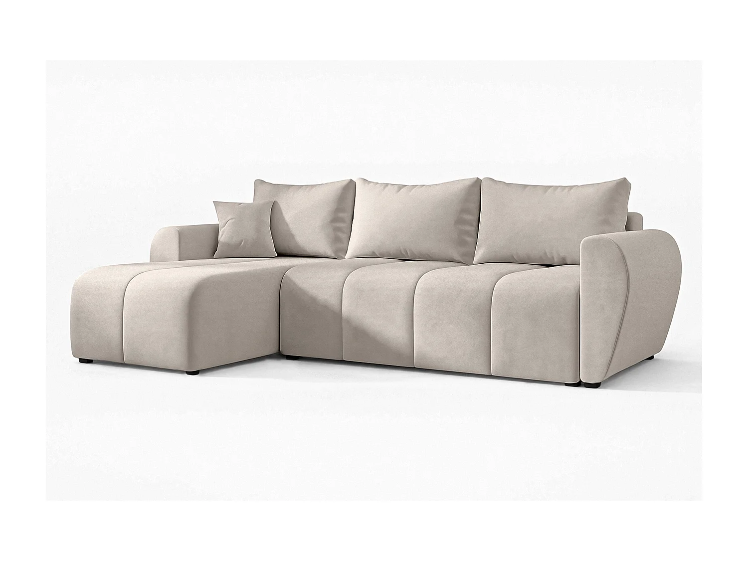 AX LIVING Canapé d’angle convertible Malatya L Mini beige gauche