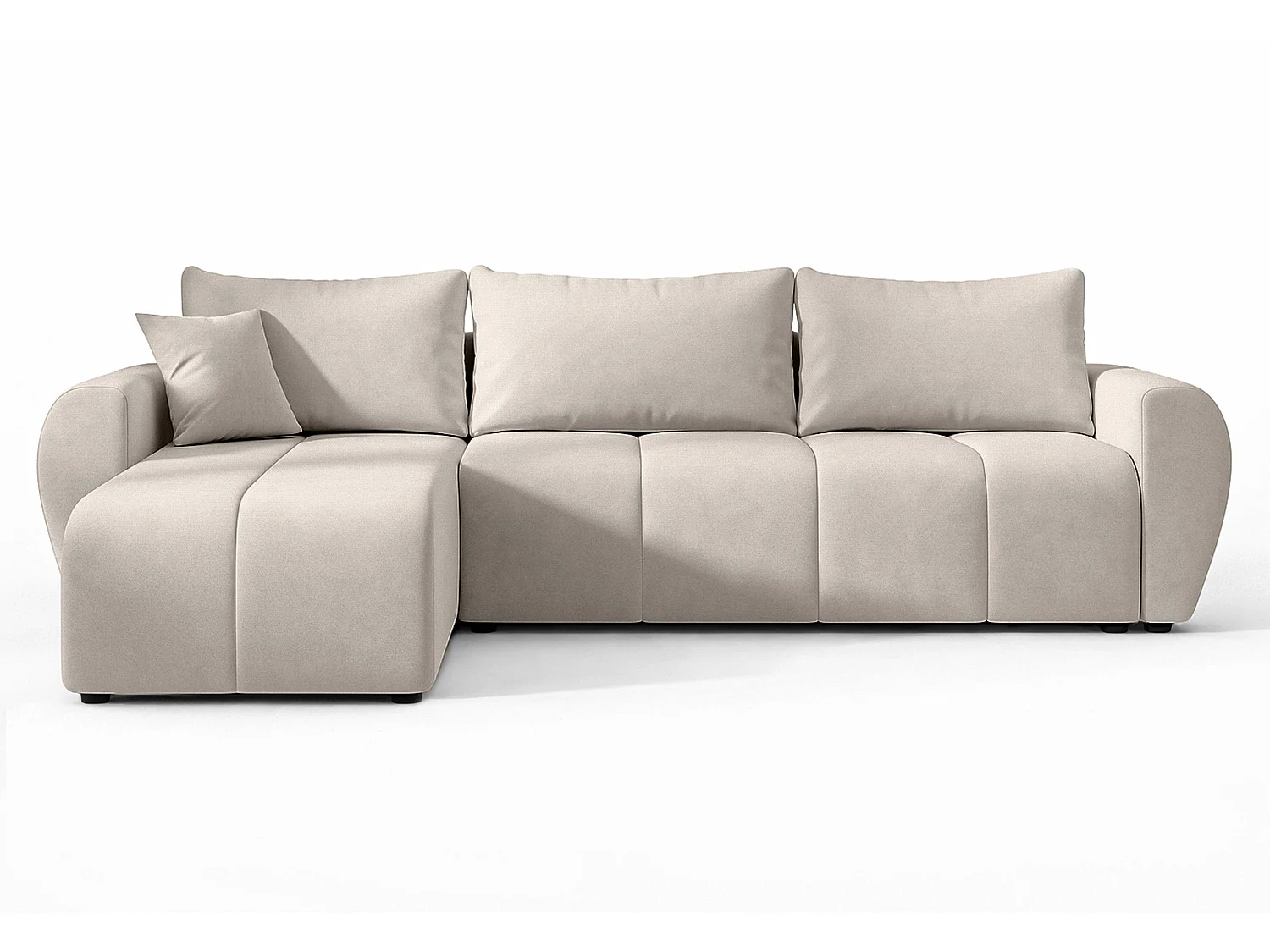 AX LIVING Canapé d’angle convertible Malatya L Mini beige gauche