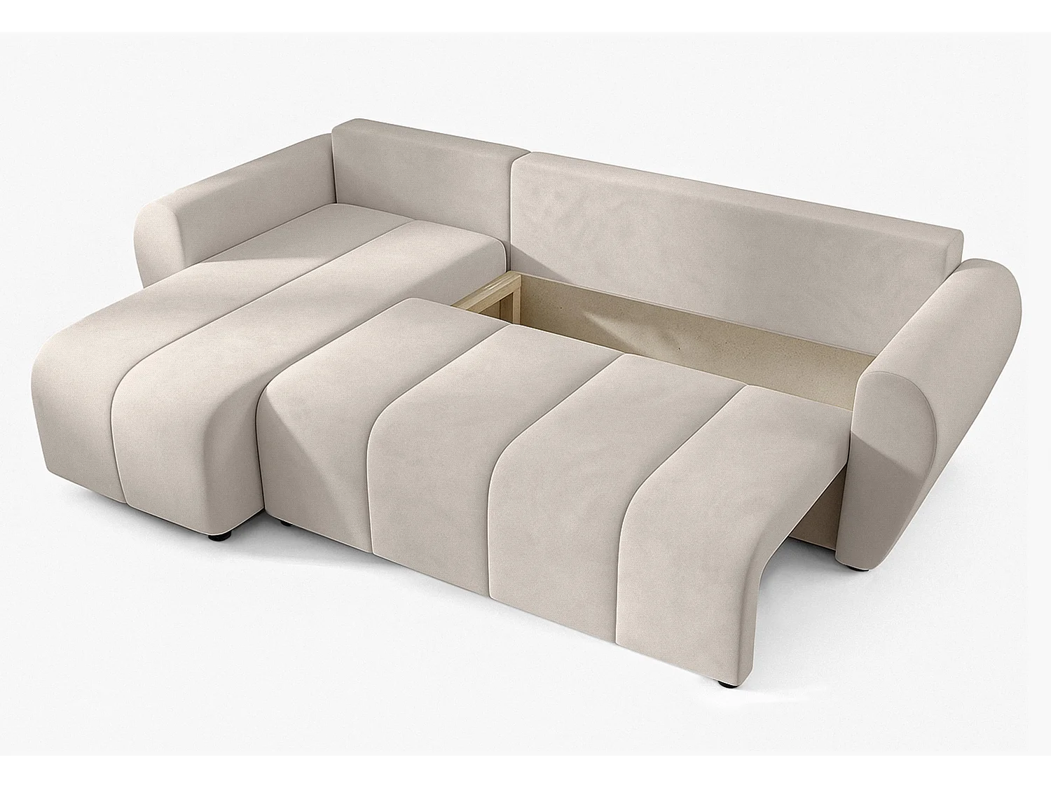 AX LIVING Canapé d’angle convertible Malatya L Mini beige gauche