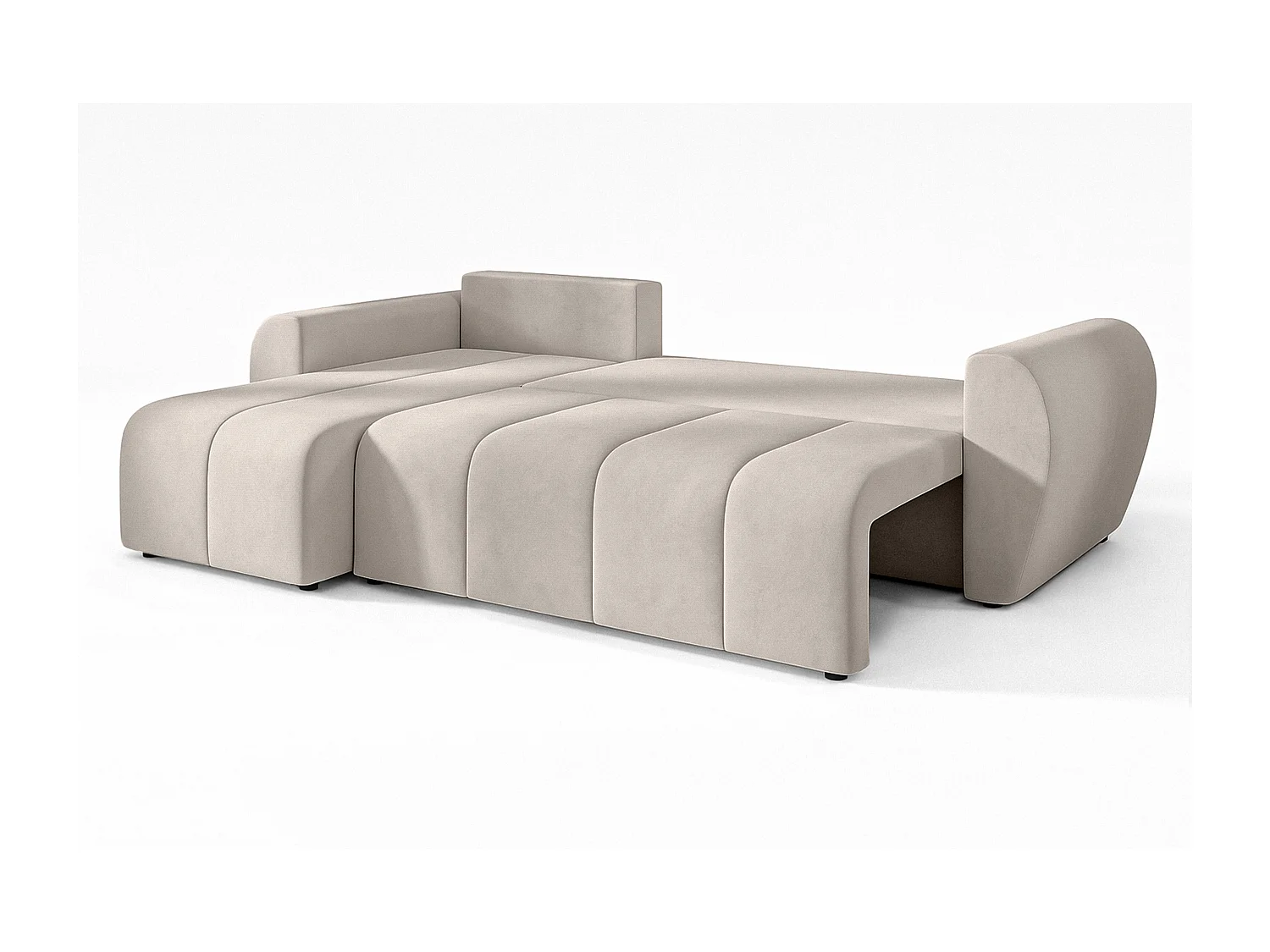 AX LIVING Canapé d’angle convertible Malatya L Mini beige gauche