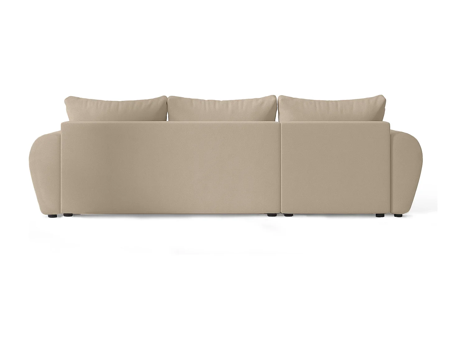 AX LIVING Canapé d’angle convertible Malatya L Mini marron clair gauche