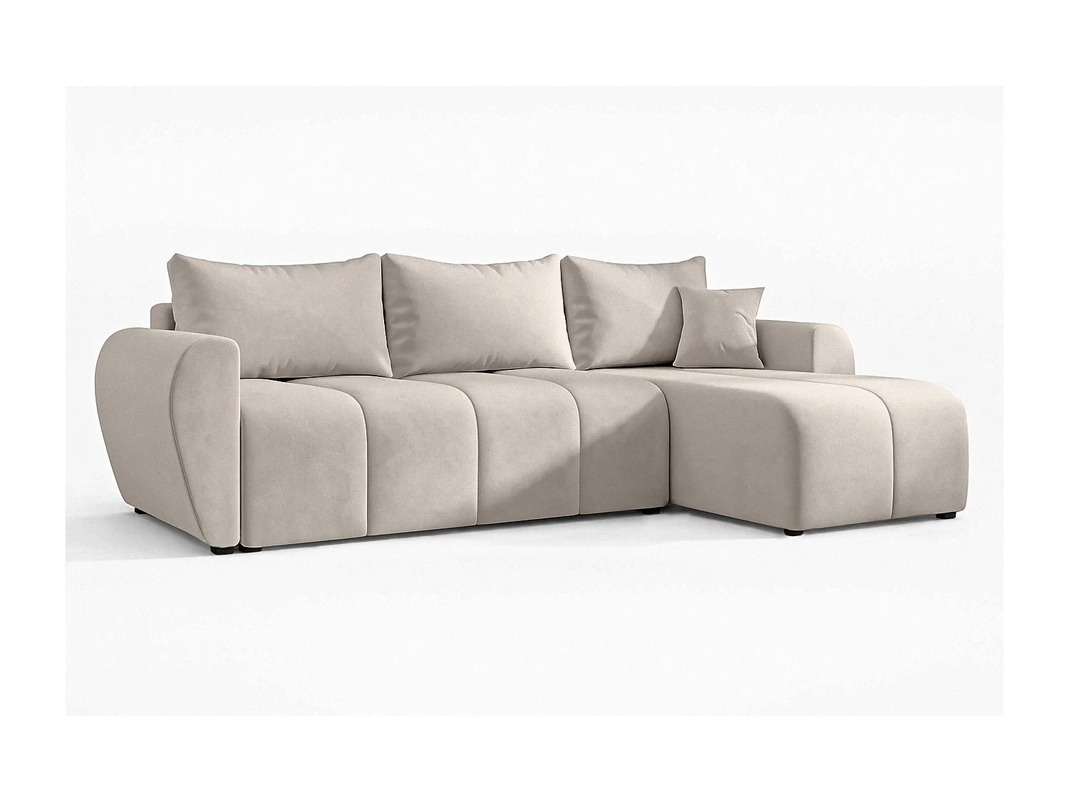 AX LIVING Canapé d’angle convertible Malatya L Mini beige droite