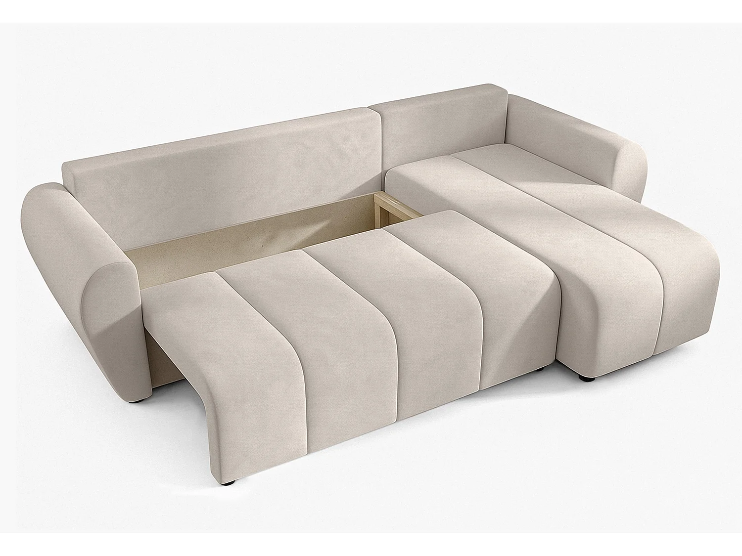 AX LIVING Canapé d’angle convertible Malatya L Mini beige droite