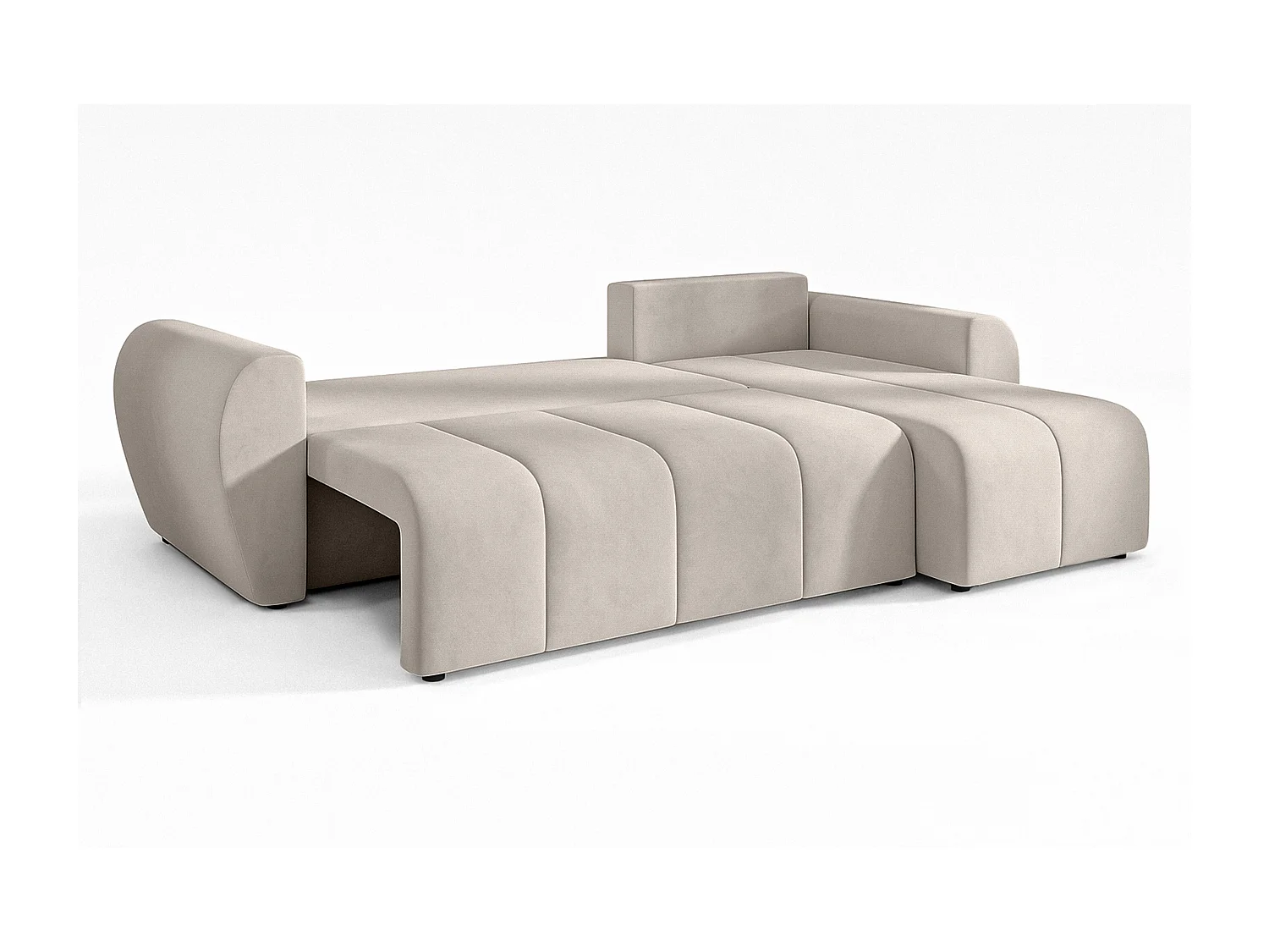 AX LIVING Canapé d’angle convertible Malatya L Mini beige droite