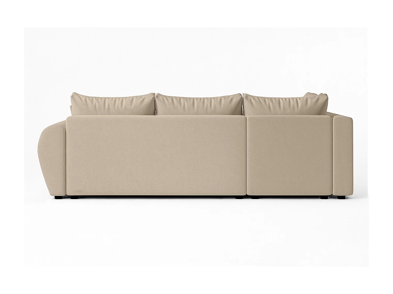 AX LIVING Canapé d’angle convertible Malatya L marron clair 235 cm confortable gauche