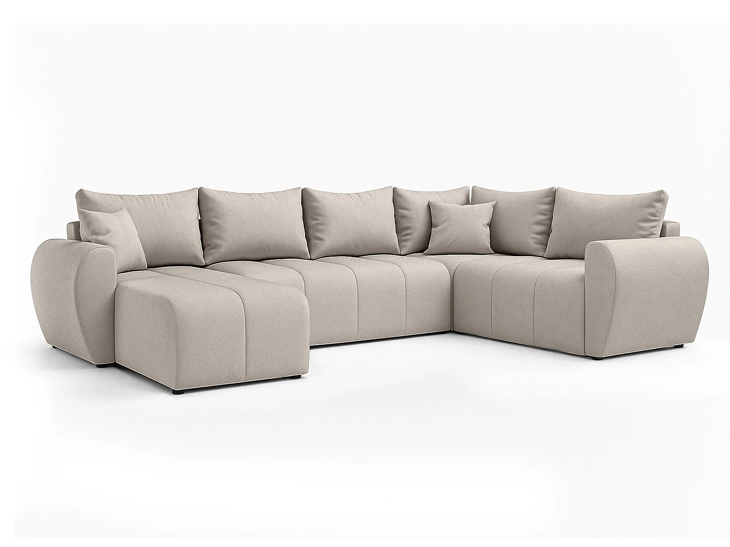 AX LIVING Canapé XXL en U Malatya beige 303 cm convertible droite